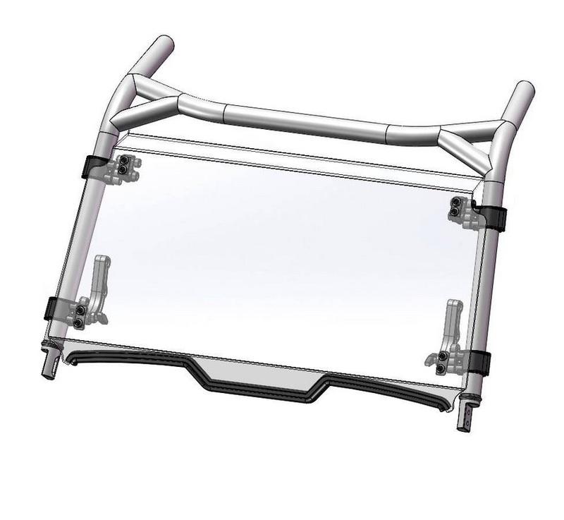 Pare-brise DIRECTION 2 avant complet pliable 1 pièce RZR TURBO S Polaris